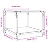 vidaXL Couchtisch mit Glasplatte Schwarz 50x50x40 cm Stahl