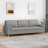 vidaXL 3-Sitzer-Sofa mit Kissen Hellgrau 210 cm Stoff