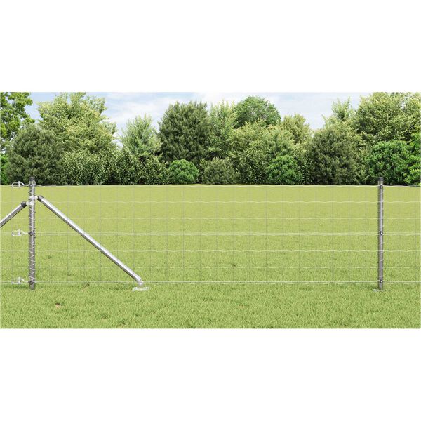 vidaXL Zaun mit Pfosten Silber 0,8 x 25 m Stahl