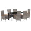vidaXL Garten Essgruppe 7 pcs Grau Pulverbeschichteter Stahl