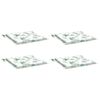 vidaXL Stuhlkissen 4 Stk. Blattmuster 40x40x4 cm Stoff
