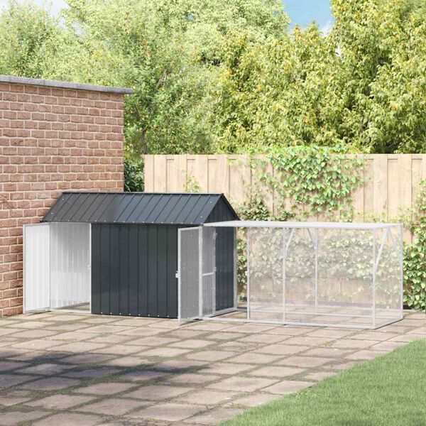 vidaXL Vogelk&auml;fig Anthrazit 416,5 x 103 x 142 cm Verzinkter Stahl