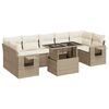 vidaXL 8-tlg. Garten-Sofagarnitur mit Kissen Beige Poly Rattan