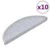 vidaXL Stufenmatten 10 Stk. 56x17x3 cm Hellgrau Halbrund