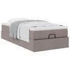 vidaXL Ottoman-Bett mit Matratze Taupe 100x200 cm Stoff