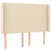 vidaXL Kopfteil mit Ohren Creme 147x16x118/128 cm Stoff