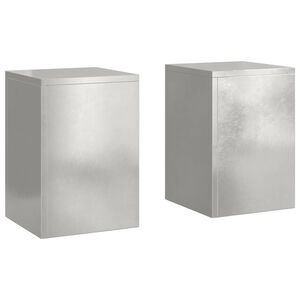 vidaXL Pflanzenständer 2 pcs Silber 24 x 24 x 35 cm Edelstahl