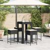 vidaXL 5-tlg. Gartenbar-Set mit Kissen Schwarz Poly Rattan