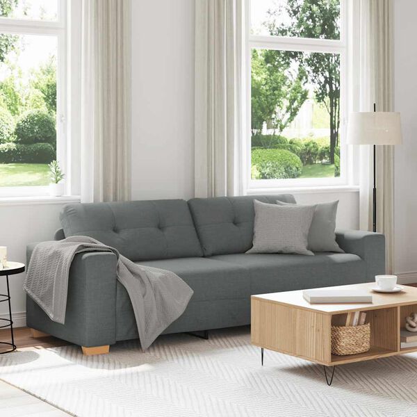 vidaXL 3-Sitzer-Sofa Dunkelgrau 220x78x80 cm Stoff