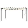 vidaXL Pergola mit Lamellendach 3x4 m Creme Stoff und Aluminium