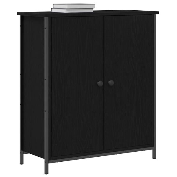 vidaXL Sideboard Schwarz Eichen-Optik 70 x 30 x 80 cm Holzwerkstoff