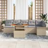 vidaXL Garten-Sofa-Set mit Kissen 7 pcs Beige und Hellgrau