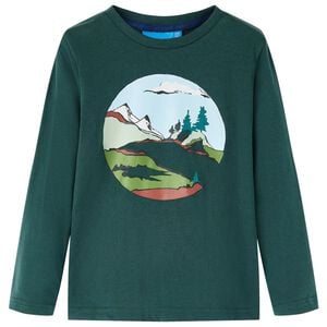 Kinder-Langarmshirt Dunkelgr&uuml;n 92