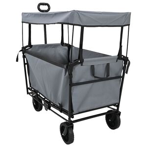 vidaXL Klapp-Handwagen Grau 105 x 56,5 x 116 cm Oxford-Stoff