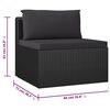 vidaXL 10-tlg. Garten-Lounge-Set mit Kissen Poly Rattan Schwarz
