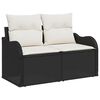 vidaXL Garten-Sofa-Set mit Kissen mit Kissen 10 pcs Schwarz und Creme