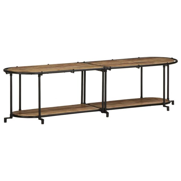 vidaXL TV-Regal 160x42x40 cm Raues Mangoholz