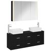 vidaXL Badezimmerm&ouml;bel-Set 4 stk. Schwarze Eiche