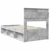 vidaXL Bettrahmen Beton Grau 90 x 190 cm Massives Kiefernholz