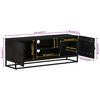 vidaXL TV-Schrank Schwarz 110x30x40 cm Massivholz Mango und Eisen