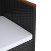 vidaXL 5-tlg. Garten-Essgruppe mit Auflagen Poly Rattan Schwarz