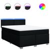 vidaXL Boxspringbett mit Matratze Schwarz 140x200 cm Stoff
