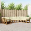 vidaXL Outdoor-Sofagarnitur mit Kissen 10 pcs Natur und Creme