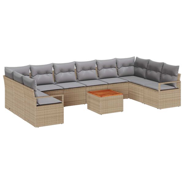 vidaXL Garten-Sofa-Set 11 pcs Beige und Hellgrau
