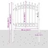 vidaXL Zauntor mit Spitzen Grau 100 x 100 cm Pulverbeschichteter Stahl