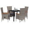 vidaXL Garten Essgruppe 5 pcs Grau Pulverbeschichteter Stahl