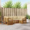 vidaXL Ecksofa Set mit Kissen 6 pcs Natur Massivholz Akazie