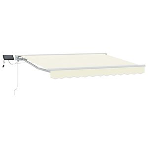 vidaXL Manueller Markisenrahmen mit LEDs Creme und Wei&szlig; 2,5 x 2 m