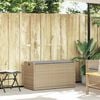 vidaXL Outdoor-Sitzbank mit Stauraum und Kissen Beige 100 cm
