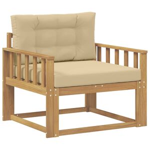 vidaXL Outdoor Mittelsofa Polyester Wei&szlig;