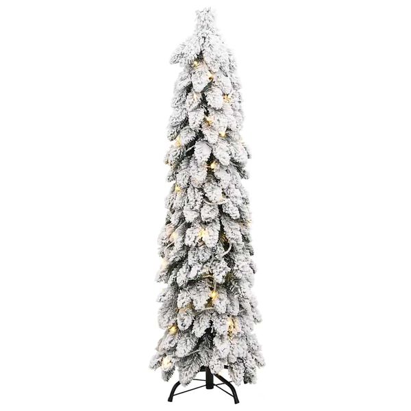 vidaXL K&uuml;nstlicher Weihnachtsbaum Beleuchtung & Schnee 80 LEDs 150 cm