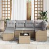 vidaXL Gartensofa-set Beige Poly-Rattan