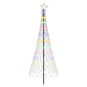 vidaXL LED-Weihnachtsbaum 180 cm 230 LEDs Mehrfarbig Eisen Schwarz