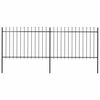 vidaXL Gartenzaun mit Speerspitze Stahl 337 x 120 cm Schwarz