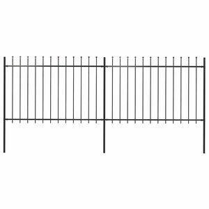vidaXL Gartenzaun mit Speerspitze Stahl 337 x 120 cm Schwarz