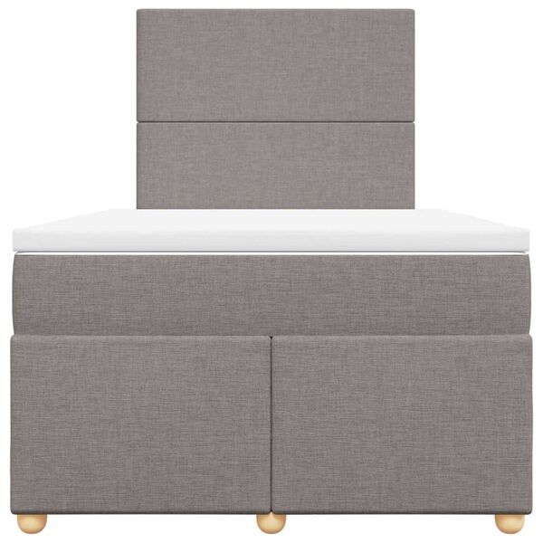 vidaXL Boxspringbett mit Matratze Taupe 120x200 cm Stoff