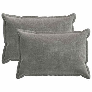 vidaXL Kissenbezug 2 pcs HOUTEN Dunkelgrau 50 x 70 cm Chenille-Stoff