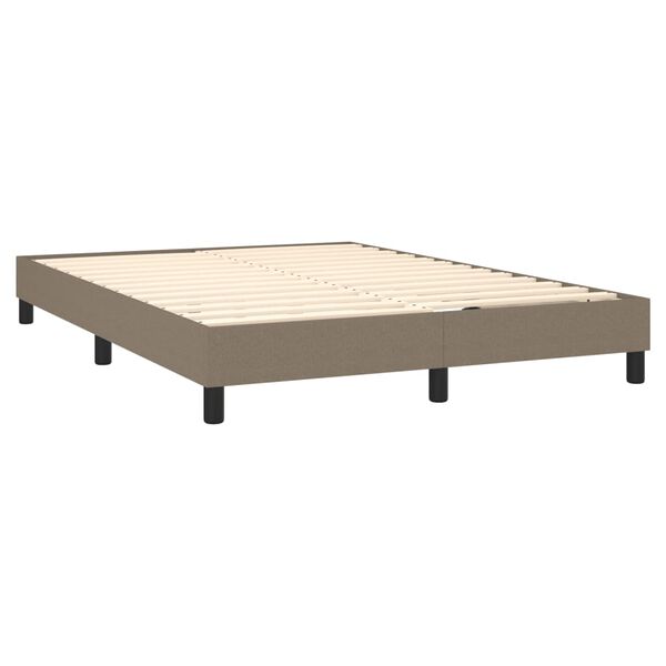 vidaXL Boxspringbettgestell Taupe 140x200 cm Stoff