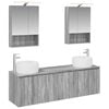 vidaXL Badezimmerschrank-Set 5 Stk. Grau Sonoma Holzwerkstoff