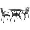 vidaXL Gartentisch Set 3 Stk. Schwarz Gussaluminium