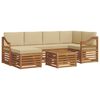 vidaXL Sofagarnituren 7 pcs Natur und Beige Massivholz Akazie
