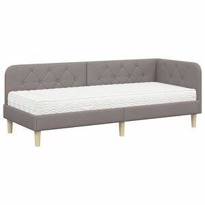 vidaXL Eckbettgestell Taupe 80 x 200 cm Stoff
