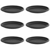 vidaXL Runde Blumenplatte 6 pcs Schwarz &Oslash; 19 x 2 cm Kunststoff
