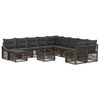 vidaXL Gartensofa-set 12 pcs Grau Poly-Rattan