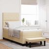 vidaXL Boxspringbett mit Matratze Creme 100 x 200 cm Stoff