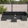 vidaXL Garten-Sofa-Set mit Kissen 8 pcs Schwarz Poly Rattan